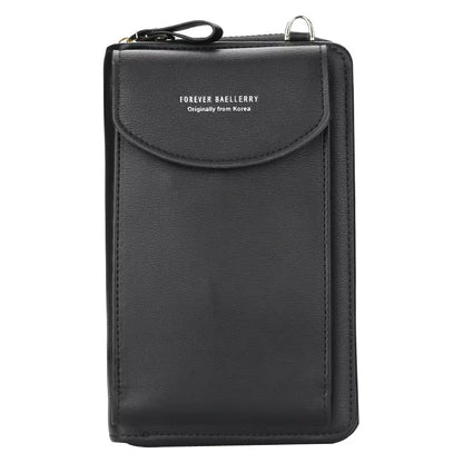 Elegance On-the-Go – Luxe PU Leather Crossbody Shoulder Bag with Phone & Card Organizer