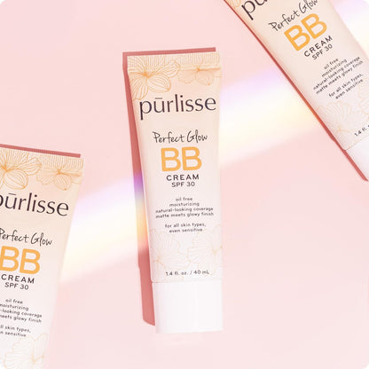 Perfect Glow BB Cream SPF 30 - Luminous Matte Tinted Moisturizer with SPF - Korean Skin Care Formula with Goji & Hawthorn Berry to Hydrate, Brighten & Even Skin - Medium (1.4 Oz)