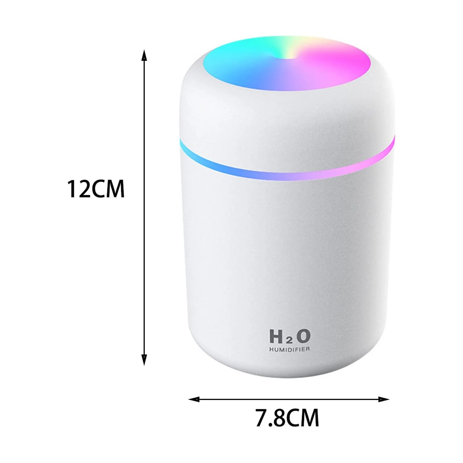 Portable Car Humidifier Colorful Cool Mini Humidifier, Usb Desktop Humidifier for Bedroom,Office Room, Car,Etc. Auto Shut-Off, 2 Mist Modes, Super Quiet., Gift